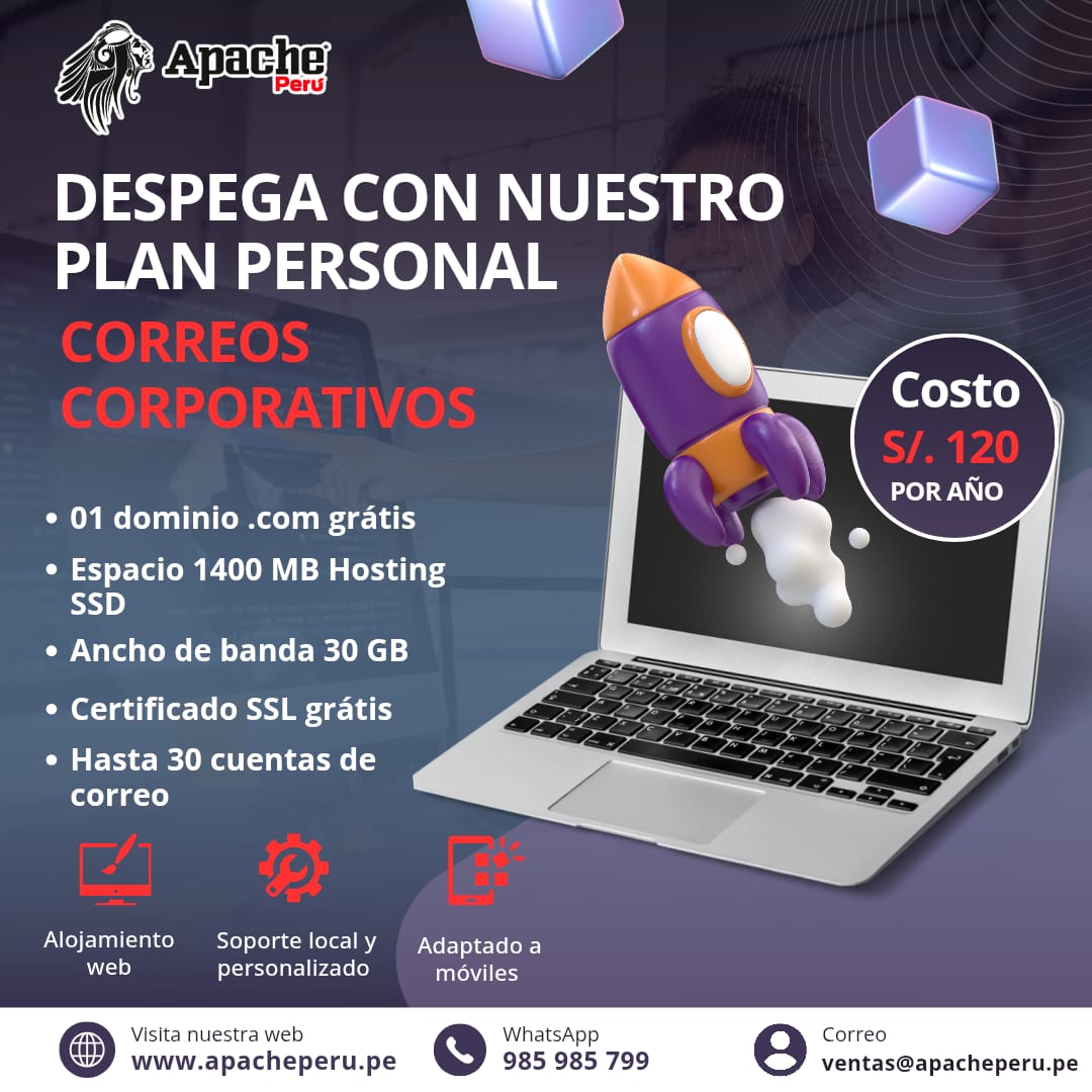 Tu propio correo corporativo con Apache Perú Tu propio correo corporativo con Apache Perú